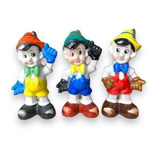 Vintage Pinocchio Disney Salt & Pepper Shakers Lot of 3